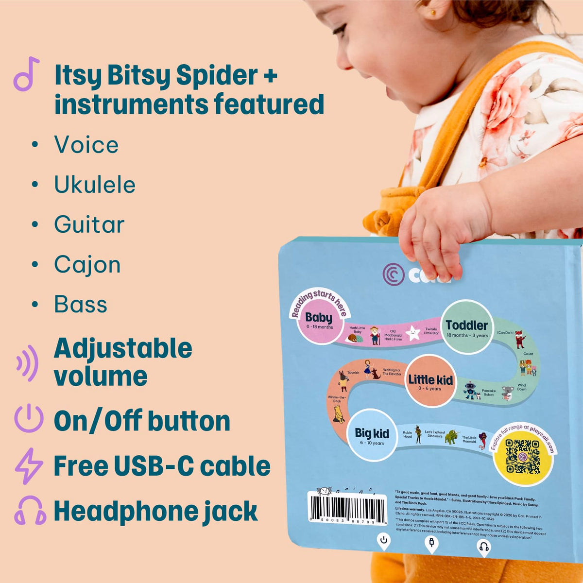 Cali's Books Sound Books Itsy Bitsy Spider - Headphone Edition