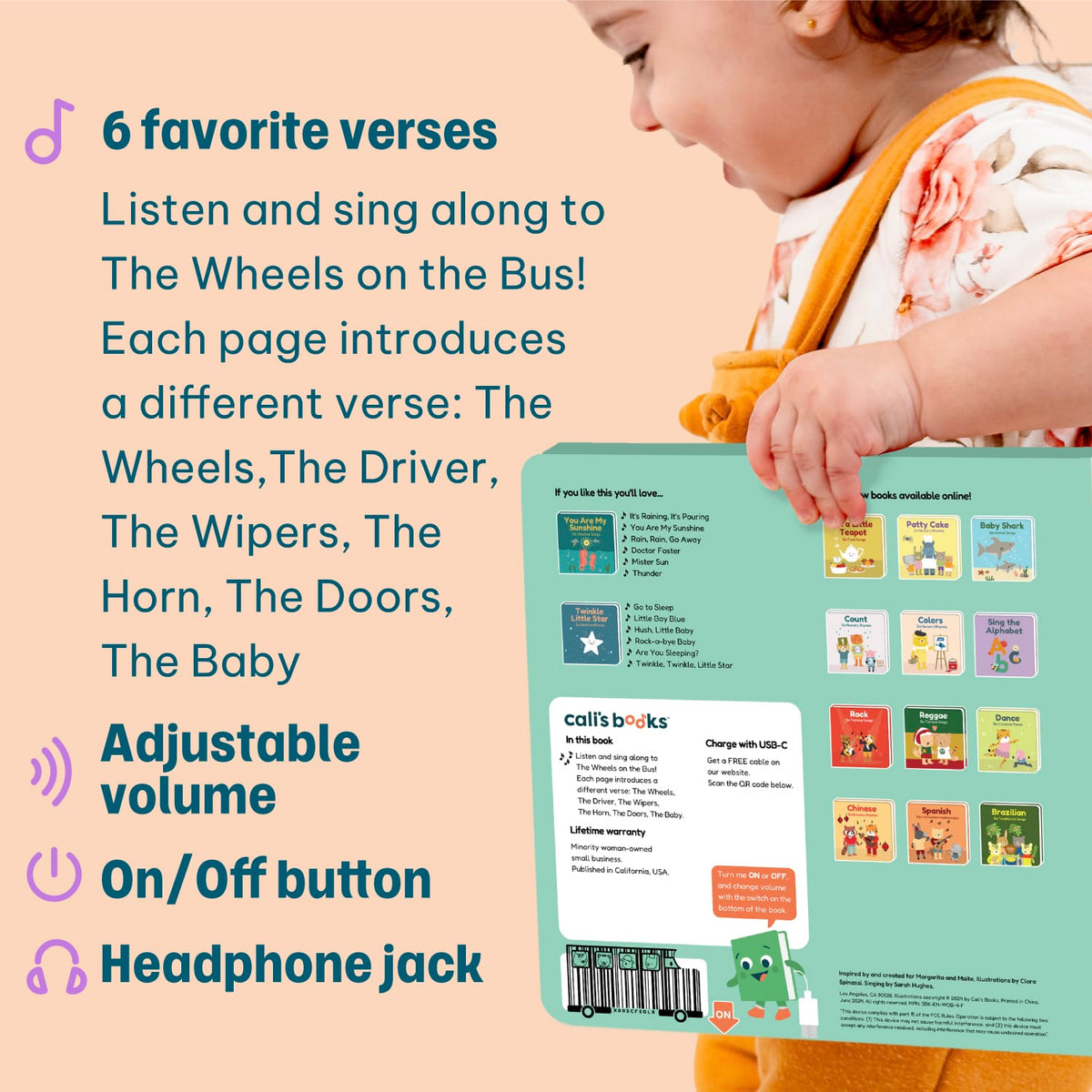 Cali's Books Sound Books The Wheels on the Bus - Headphone Edition